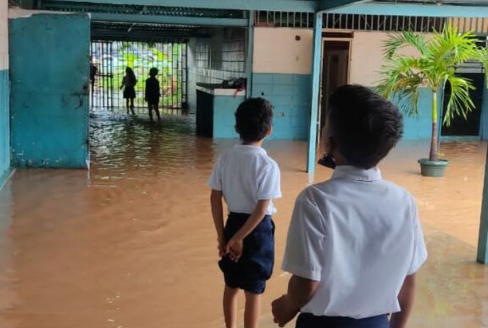 Escuela inundada en Guárico