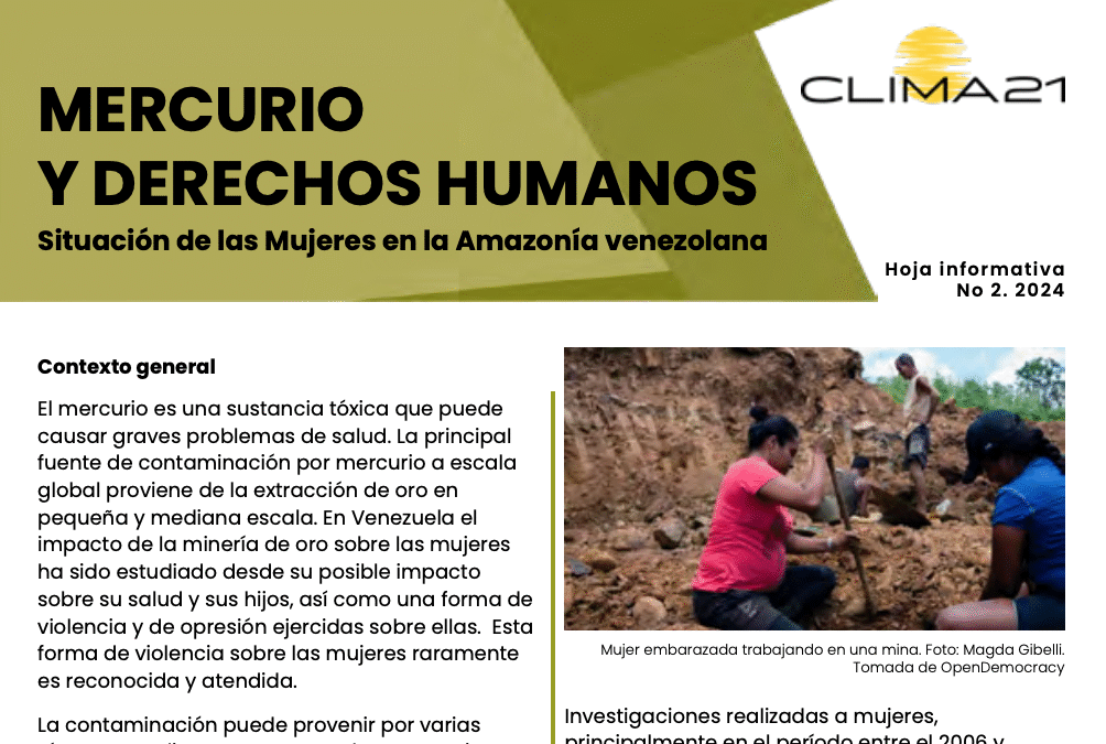 Mercurio y derechos humanos: Situación de las Mujeres en la Amazonía venezolana