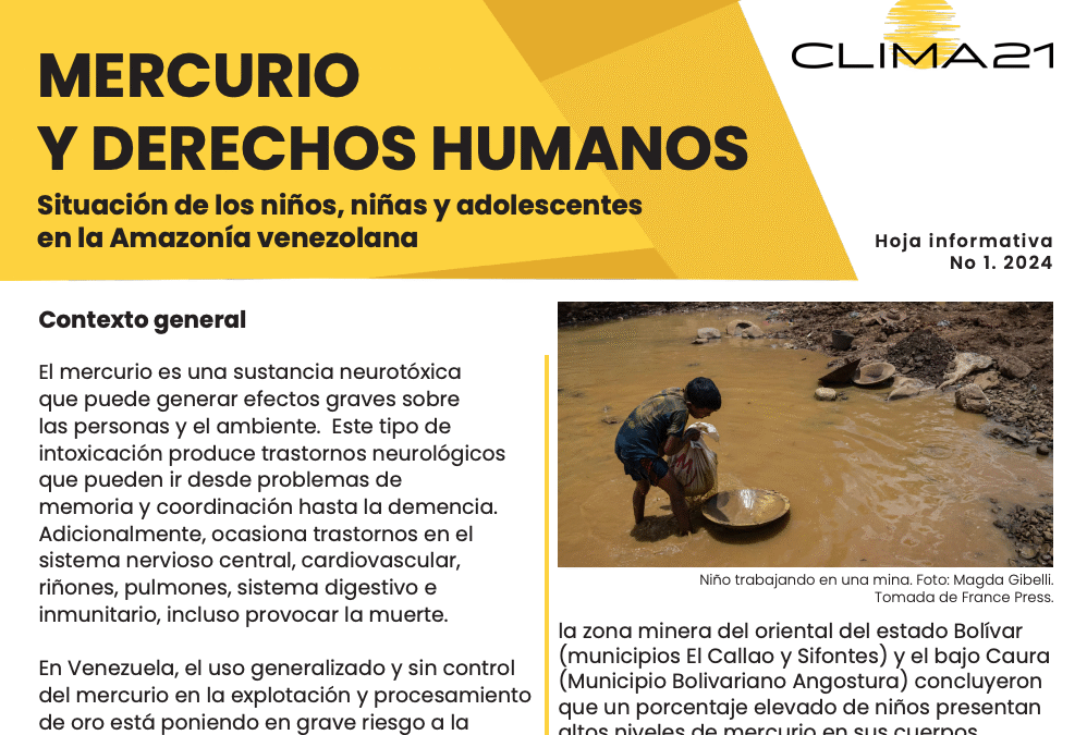 Mercurio y derechos humanos: Situación de los niños, niñas y adolescentes en la Amazonía venezolana