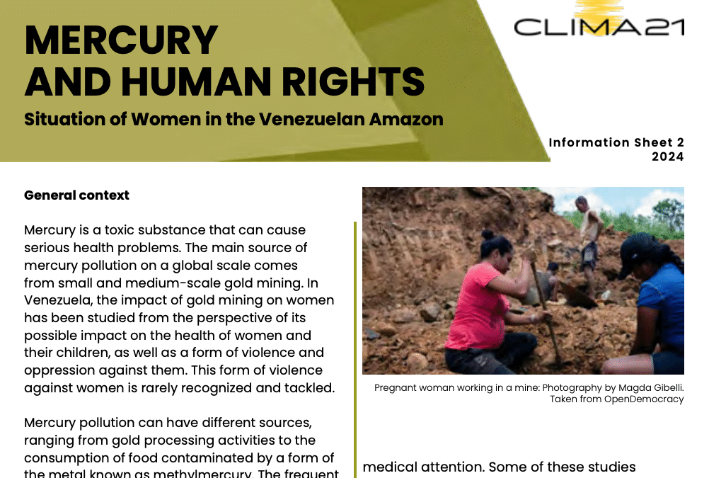 Mercury and human rights: Situation of Women  in the Venezuela Amazon